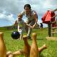Spring games at Corfe Castle