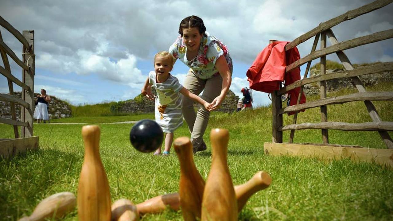Spring games at Corfe Castle