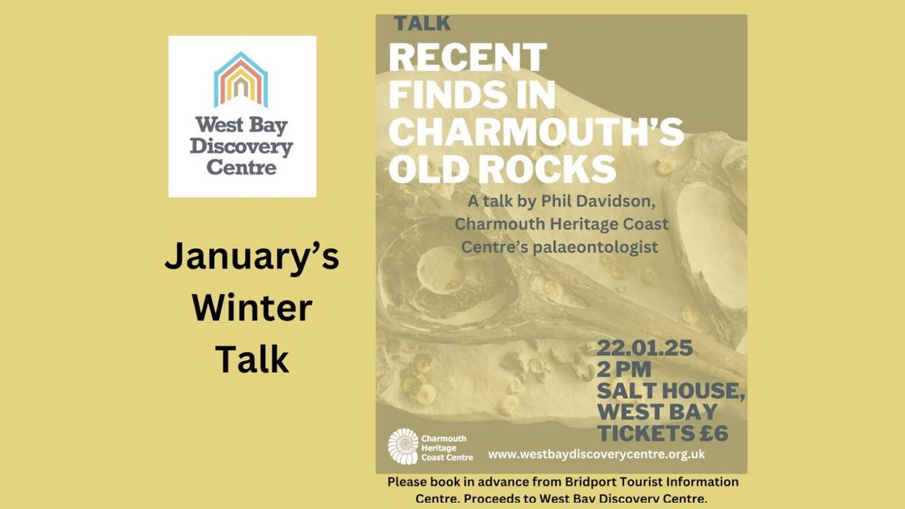 Talk: Recent Finds in Charmouth’s Old Rocks on behalf of West Bay Discovery Centre